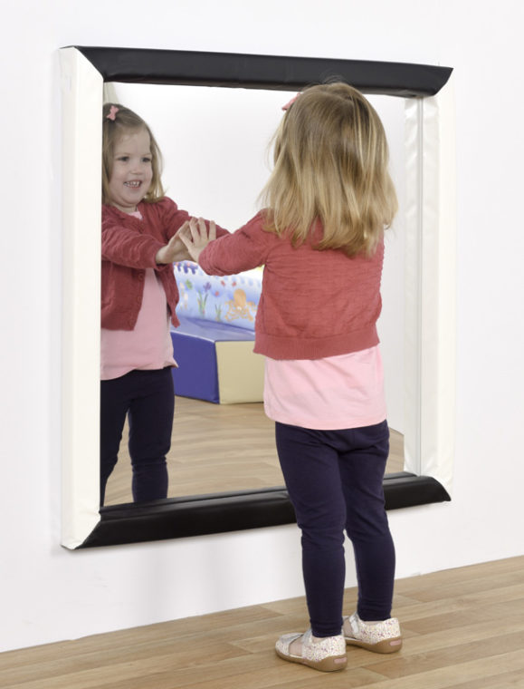 840mm sq. Square sensory mirror with soft frame M3014W
