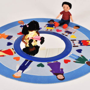 Hands Around the World Story Mat with mirror