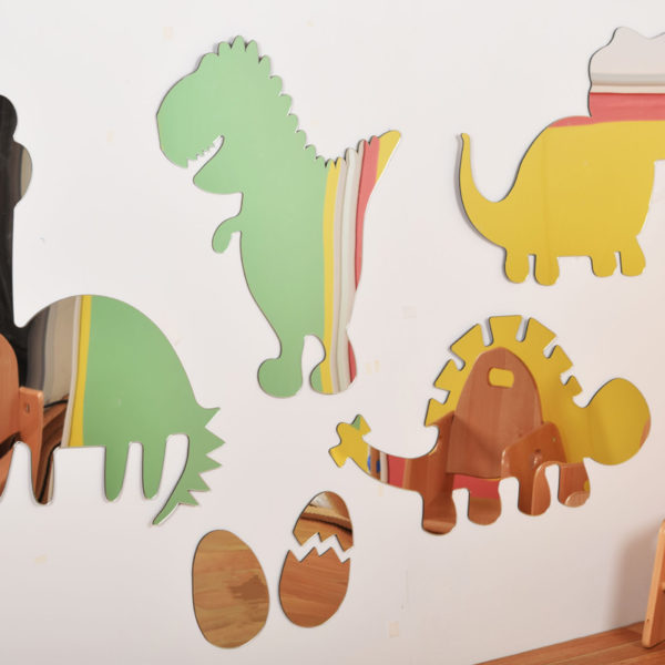 Children's Plastic Safety Mirror Set: Dinosaurs M2006