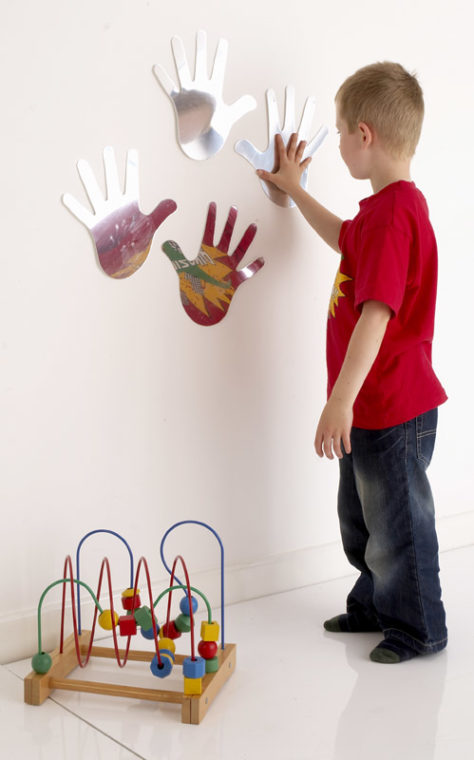 Children's Plastic Safety Mirror Set: 4 Hands Mirrors (2 Pairs) M2008
